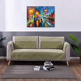 V-inspire art, 30x40 inch, Modern Impressionist Hand painted Streets at night oil paintings on canvas wall art Direct hanging in living room bedroom kitchen and bathroom decoration