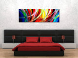 Abstract Wall Art Acrylic Painting on Canvas Hand Painted Modern Picture for Home Decoration (Framed 60" W x 20" H)