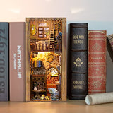 Fsolis DIY Book Nook Kit, DIY Dollhouse BookNook Bookshelf Insert Personalized Assembled Bookends 3D Wooden Puzzle Booknook Miniature Kit (YS05)