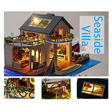 UniHobby DIY Miniature Dollhouse Kit, Tiny House Impression Hawaii 3D Wooden Puzzle Toy Gift with Furniture Dust Proof LED Lights for Adults