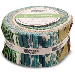 Needles Quilt Studio - 2.5" Precut 40 Fabric Strip Bundle (Summer Forest) | Cotton Strips Bundles for Quilting - Jelly Rolls for Quilting Assortment Fabrics Quilters & Sewing - Precuts Cloth for Quilt