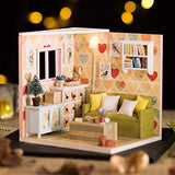 Miniature Joy DIY Miniature Dollhouse Kit with Lighting - Small Room Building Kit - Includes Tools Dust Cover Music Box - Build Miniature Dollhouse Furniture and Mini House - Craft Kits for Adults