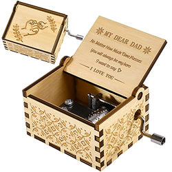 OEAGO Gifts for Dad & Men from Daughter-Laser Engraved Vintage Wooden Music Box-You are My Sunshine Music Box,Unique Best Gifts for Fathers Day/Christmas Stocking Stuffers/Birthday/Thanksgiving Day