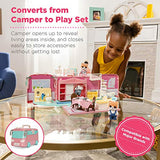 Best Choice Products Dollhouse Playset Camper Van Pretend Play Portable Toy Gift Set with 54 Accessories and Tiny Critters for Kids