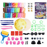 Air Dry Clay Kit, Soft Molding Clay for Kids, 36 Colors Light Magic Clay with Tools and Tutorials, Create Mini Moon Base Clay kit, Arts Craft Project Christmas Gifts for Boys Girls Age 3-12 Beginner