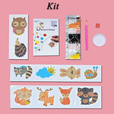 XUBX 5D DIY Diamond Painting Kits for Kids, Mosaic Sticker by Numbers Kits Arts and Crafts Set for Children (Ten Animals)