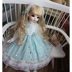 HMANE BJD Doll Clothes 1/6, Pastoral Style Blue-Green Clothes Set for 1/6 BJD Dolls (No Doll)