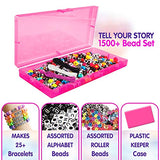 Fashion Angels DIY Alphabet Bead Bracelet Making Kit with Case (12381), 1500+ Colorful Charms and Beads, Screen-Free/Arts and Craft/ Jewelry Making, Recommended for Ages 8 and Up