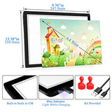 Rechargeable Light Box for Tracing Board Portable Cordless Light Pad Drawing A4 LED Trace Lights, Golspark Wireless Battery Operated Copy Board Dimmable Black Diamond Painting Sketch - Gift for Kids