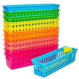 12-Pack Classroom Pen and Pencil Organizer, Small Basket Trays, Assorted Colors, 10 x 3 x 2.5 Inches