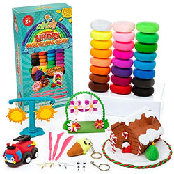 Artsity 24 Color Air Dry Clay for Kids - Bright and Lightweight Modeling Clay for Sculpting and Crafting - Non-Toxic Clay Set in Sealed Bags with Fun Tools and Accessories for 3-Year-Olds and Up