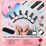 Modelones Gel Nail Polish Kit With 48W U V Light, 6 Valentine's Day Colors Nail Gel Starter Kit With 3 Timers Led Nail Lamp/No Wipe Glossy&Matte Top Coat/Base Coat/Manicure Tools For Beginner