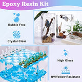 LET'S RESIN 80oz Crystal Clear Casting Resin Kit,Bubbles Free Epoxy Resin Supplies,Clear Resin for Craft,Tumblers,Molds,Jewelry,Resin and Hardener with 6 Mica Powders,Large Silicone Cup
