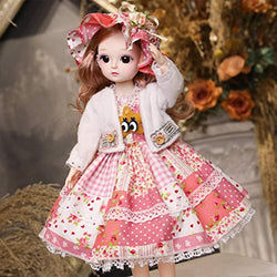 New 30cm1/6 B J D Doll Little Girl Cute Dress 21 Removable Joint Doll Princess Beauty Makeup Doll Fashion Dress D I Y Toy Girl