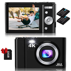 4K Digital Camera for Kids Usvnvllun FHD 48MP Vlogging Camera with 32 GB Card,2.8" LCD Screen,16X Digital Zoom,Rechargeable Electronic Compact Portable Mini Kids Camera for Teens,Students,Children