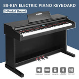 LAGRIMA Digital Piano, 88 Keys Electric Keyboard Piano for Beginner(Kids/Adults) w/Music Stand+Power Adapter+3 Metal Pedals+Instruction Book, 2 Headphone Jack/Midi/USB Audio Output
