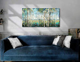 Green View White Birch Forest Canvas Painting Wall Art Decor Nature Plant Picture Wildlife Trees Landscape Artwork Home Living Room Bedroom Office Wall Decoration Wall Art