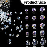 1280 Pieces Assorted Crystal Rondelle Light AB Beads Drilled Gemstone Loose Beads Clear Crystal Glass Beads for Crafts Faceted Beads Shiny Beads for Jewelry Making DIY Necklace Bracelet Earring Kit