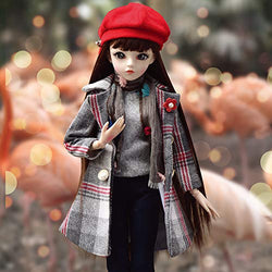 UCanaan BJD Dolls 1/3 SD Fashion Dolls 24 Inch 18 Ball Jointed Doll DIY Toys with Full Set Clothes Shoes Wig Makeup, Best Gift for Girls-Felice
