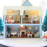 ROSEBEAR DIY Handcraft Ornament, DIY House Kit DIY Handcraft Buildings Mini House Kit with LED Lights Doll House Toys for Children Girl Gift