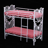 guohanfsh Doll House Mini Bunk Bed Miniature Children's Bedroom Accessories,1/12 Scale