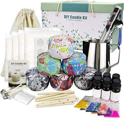 Candle Making Kit Supplies, DIY Scented Candles Gift Set for Women Candle Art and Craft Supplies Full Starter Set with Beeswax, Fragrance Oil, Cotton Wicks, Candle Pigment, Tins and More