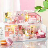 F&S Dollhouse Miniature with Tiny Furniture | DIY Mini Dollhouse Kit with LED & Dust Proof Cover | 1:24 Scale | Amazing Birthday or Christmas Day Gift