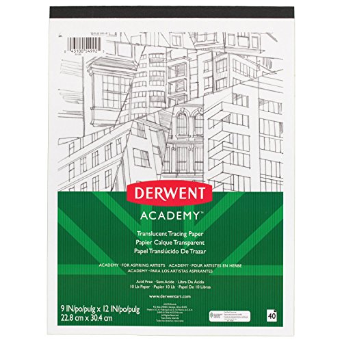 Derwent Academy Tracing Paper Pad, Translucent, 40 Sheets, 9" x 12" (54992)