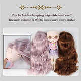 ZXCVBN 1/6 BJD Doll 19 Ball Jointed Doll DIY Toys Blythe Doll + 4-Color Changing Eyes + 9 Pair Hands Model + Basic Makeup + Long Curly Hair Wigs + Clothes Children Toys