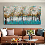 Yotree Paintings, 24x48 Inch Paintings Oil Hand Painting Tree of Life Painting 3D Hand-Painted On Canvas Abstract Artwork Art Wood Inside Framed Hanging Wall Decoration Abstract Painting