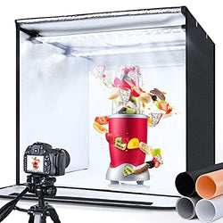 Yesker Photo Light Box, 24x24x24 inch Portable Lighting Tent Kit Brightness Adjustable Studio Photography Booth with 126 Large LED Lights CRI95+ with 4 Background for Large Items Shooting