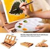 Acrylic Painting Set, Ohuhu 78pcs Artist Set with 48 Non Toxic Acrylic Paint Tubes, Wood Table-Top Easel Box, Art Painting Brushes and Acrylic Painting Pads for Artists Students Kids Valentine's Day