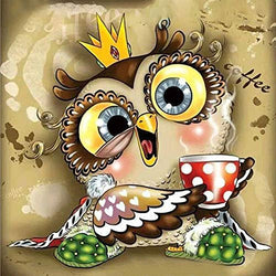 Feilisa Diamond Painting Flower Art- Full Drill Rose Gem Art for Adults Owl DIY Paint with Diamonds Kits for Home Wall Decor (11.8in11.8in (b))