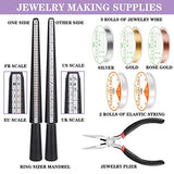 Ring Making Kit with 28 Colors Crystal Beads, iReaydo 1667Pcs Crystal Jewelry Making Kit with Gemstone Chip Beads, Jewelry Wire, Pliers&Jewelry Making Supplies for DIY Craft Necklace Bracelet Earring