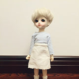 BJD Doll Wig 7-8inch (17-18.5cm): 1/4 BJD MSD, Fur Wig Dollfie / White Curl Short Hair