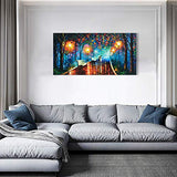 Diathou Art 100% Hand-Painted Contemporary Art Abstract Art Mural, Hand-Painted Home Office Decoration Oil Painting Wall Art Living Room Bedroom Dining Room Art Home Decoration 24x48 inches