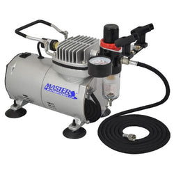 Master Airbrush High Performance Airbrush Air Compressor with Filter, Black Air Hose & Dual-brush Holder