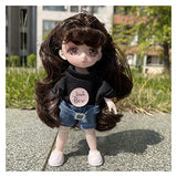 Camplab ·CAMPLAB· 1/8 16CM Bjd Doll 13 Movable Joints DIY Dress Up Cartoon Comic Eye with Clothes Window Mini Scene Decoration Crafts Cute Toys Dolls (Color : White, Size : Doll and Clothes)