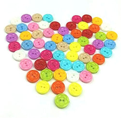 RayLineDo One Pack of 120 Pieces/Pack 13mm Mixed Colours Round Shape 2 Holes Plastic Buttons
