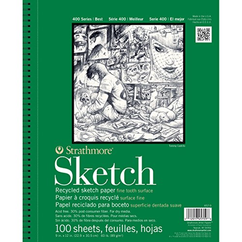 Strathmore 457-5 400 Series Recycled Sketch Pad, 5.5"x8.5" Wire Bound, 100 Sheets
