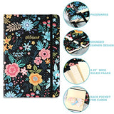 Journal/Ruled Notebook - Hardcover Ruled Journal with Thick Paper, 5.8" x 8.4", Back Pocket + Bookmark + Round Corner Paper + Banded + Floral