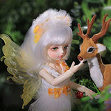 ZDLZDG BJD Doll Girl 1/6 27.5cm Ball Jointed Body Doll with Makeup and Resin Transparent Wings, High-end Humanoid Decoration