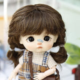 Cute Soft Doll Wigs for 1/8BJD, 1/12BJD Long Hair multi-color optional Action Figure Doll Accessories Toys Gift (Dark Brown2)