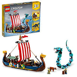 LEGO Creator 3in1 Viking Ship and The Midgard Serpent 31132 Building Toy Set for Boys, Girls, and Kids Ages 9+ (1,192 Pieces)