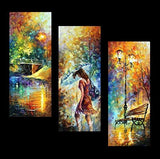 Triptych Wall Art 3 Panel Painting On Canvas By Leonid Afremov Studio Hand Painted - Aura Of Autumn (Set Of 3). Size: 16" X 40" inches Each