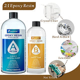 Epoxy Resin-51oz Deep Pour Epoxy Resin Kit, Crystal Clear Epoxy Resin, Self Leveling, Casting and Coating for River Table Art Jewelry with DIY Tools(2:1 Mix)