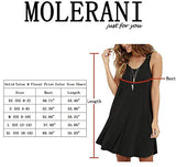 MOLERANI Women's Casual Swing Simple T-Shirt Loose Dress, Black XS
