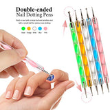 Nail Pen Designer, Teenitor Stamp Nail Art Tool with 15pcs Nail Painting Brushes, Nail Dotting Tool, Nail Foil, Manicure Tape, Color Rhinestones for Nails