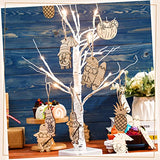 DIY Summer Gnome Hanging Wooden Gnome Include 50 Pcs Summer Tree Hanging Ornaments Unfinished Wooden Slices Ornaments 12 Pcs Paint Pens with 50 Pcs Twine Ropes for Luau Party Hawaiian Elf Decorations