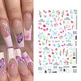 10 Sheets Butterfly Nail Stickers, Butterfly Nail Art, Butterfly Nail Decal for Women, self-Adhesive Butterfly Nail Stickers, Butterfly Stickers Nails, Butterfly for Nails Ticacos